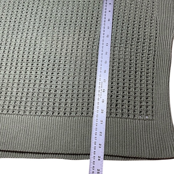 OLD NAVY 100% Cotton Army Green Open Knit / Crochet Long Sleeve Sweater Sz XXL T - Picture 6 of 8